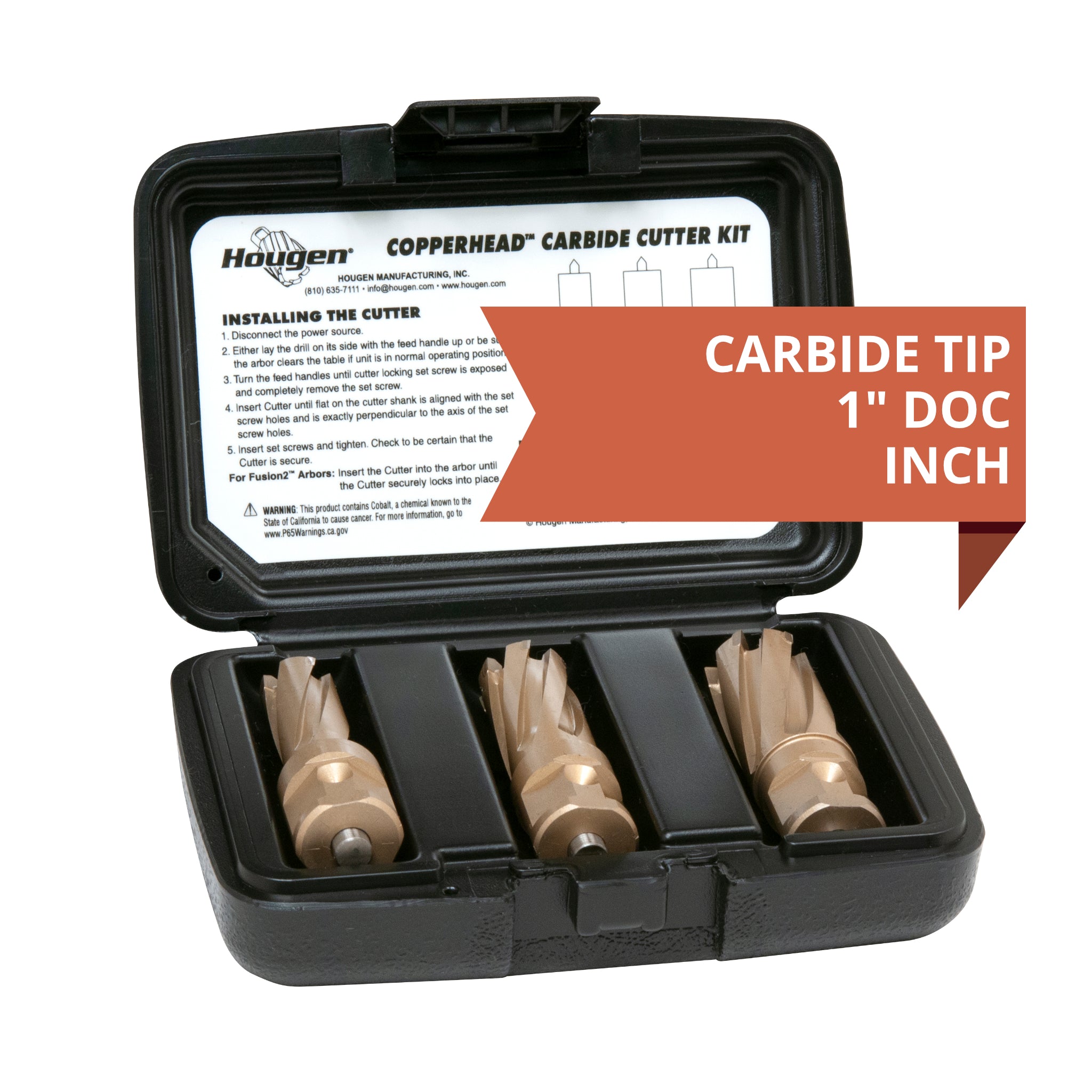 1" Depth Carbide Tip Copperhead Cutter Kits - 18981-1 - CelticMagDrills.ca